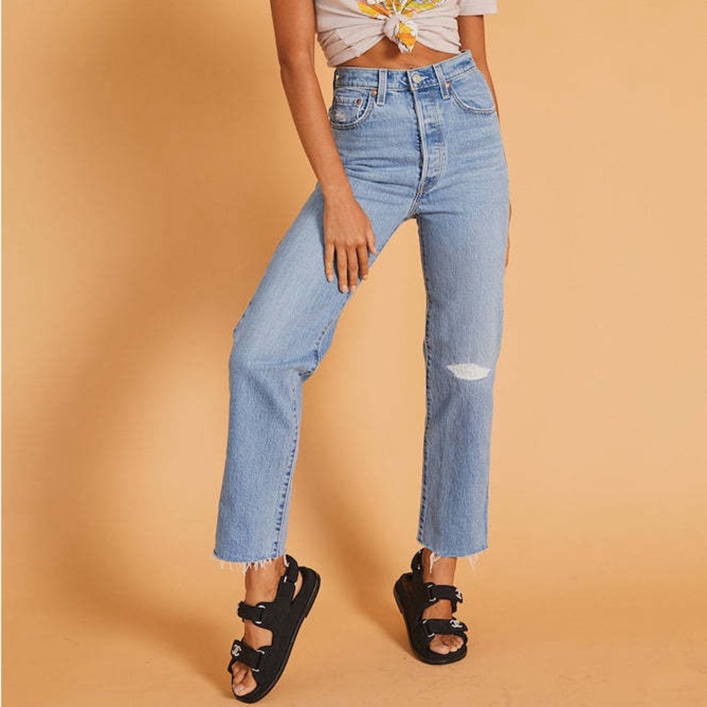 LEVI'S Ribcage Straight Ankle Jeans Tango Status - 28